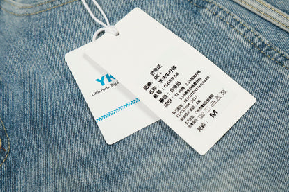 Washed Side Stripe Curved Denim Jeans WN26151