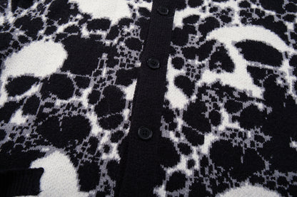 Skull Graphic Dark Knit Sweater WN23040