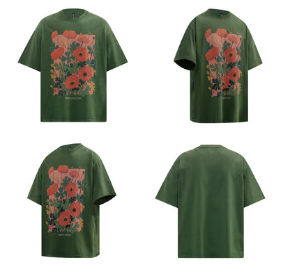 Washed Flower Graphic Short Sleeve T-Shirt WN26203
