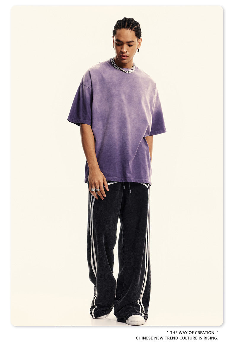 Washed Gradient Oversize Short Sleeve T-Shirt WN6070