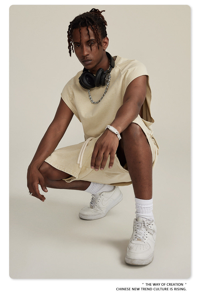 Washed Oversize Tank Top T-shirt WN6447