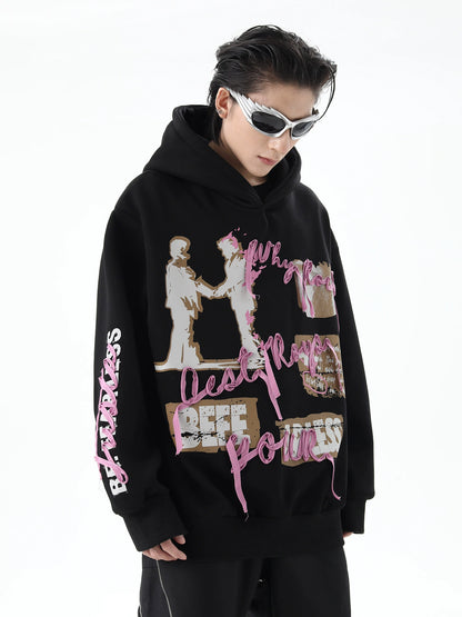 Ribbon Design Oversize Hoodie WN10328