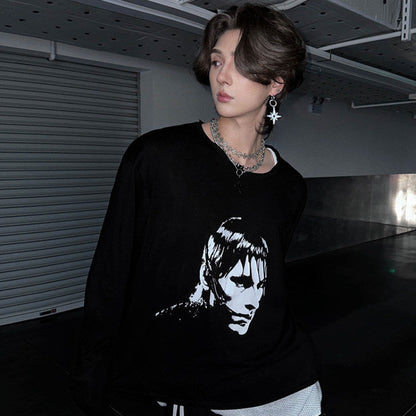 Oversize Graphic Print Long Sleeve T-Shirt WN25139