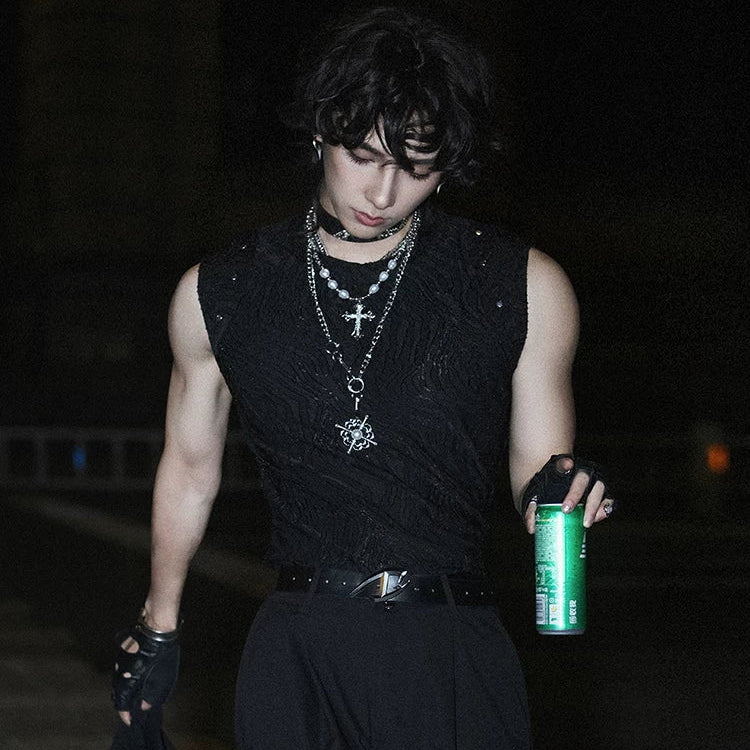 WN25098 Yang Yifan trendy brand necklace, versatile and personalized men's pendant, hip-hop street fashion, metal pendant, accessory for women WN25098