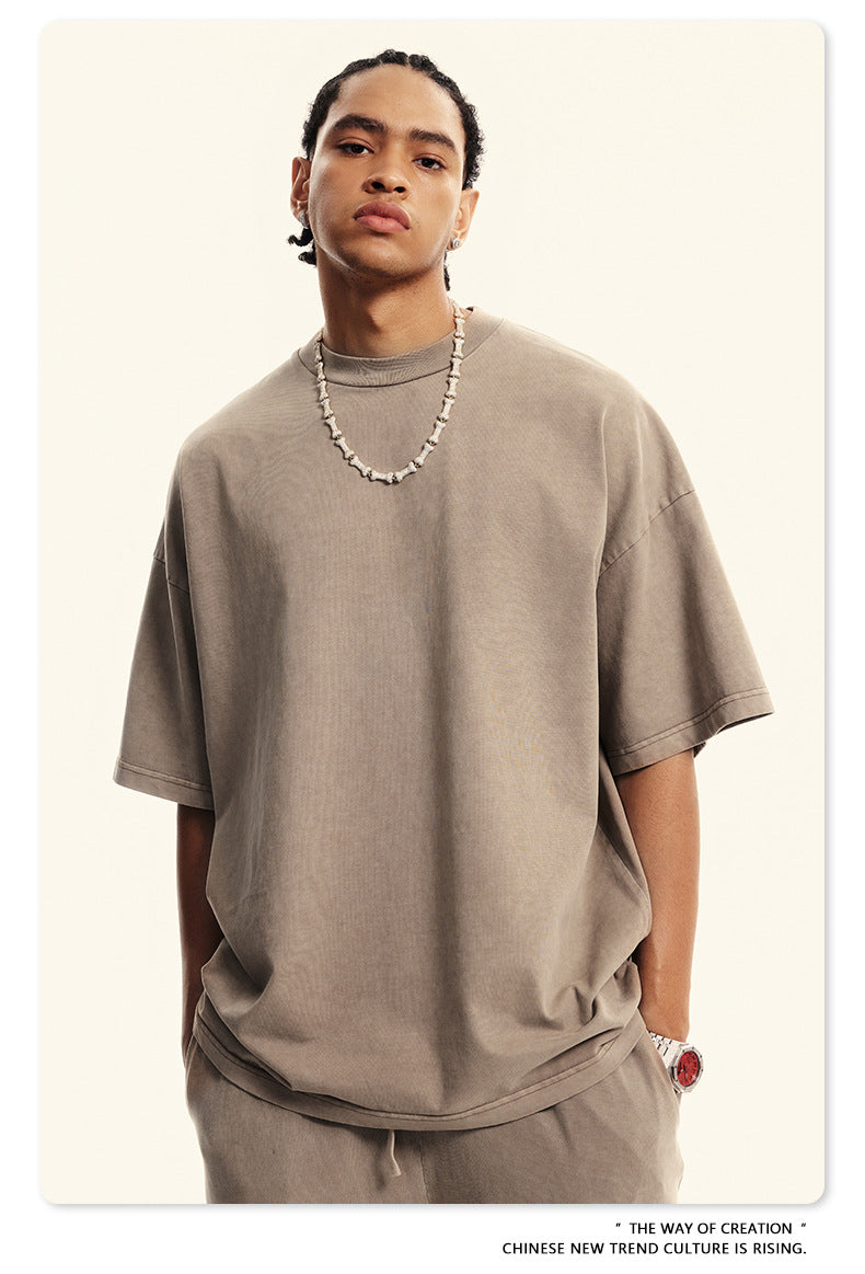 Washed Oversize Short-sleeve T-shirt WN6454