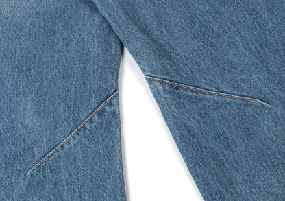 Washed Panel Design Wide Leg Denim Jeans WN26125