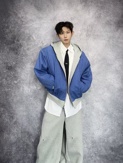 Deconstructed Structured Heavyweight Hooded Jacket & Wide Leg Pants Setup WN27845