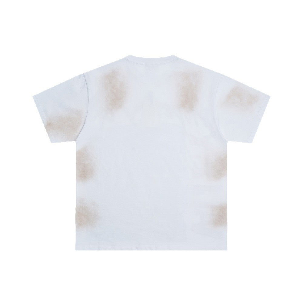 Washed Motorcycle Racing Print Short Sleeve T-Shirt WN26548