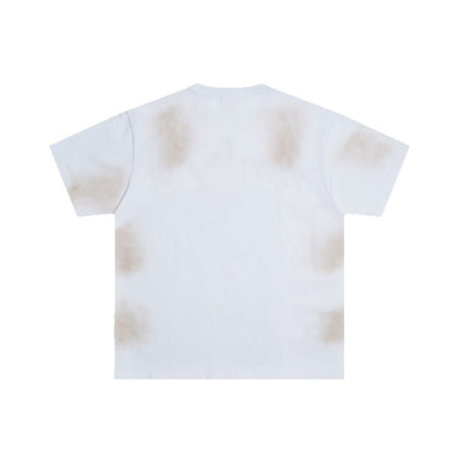 Washed Motorcycle Racing Print Short Sleeve T-Shirt WN26548