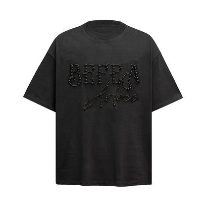 Heavyweight Beads Graphic Oversize Short Sleeve T-Shirt WN26086