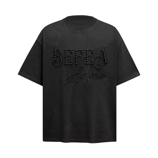 Heavyweight Beads Graphic Oversize Short Sleeve T-Shirt WN26086