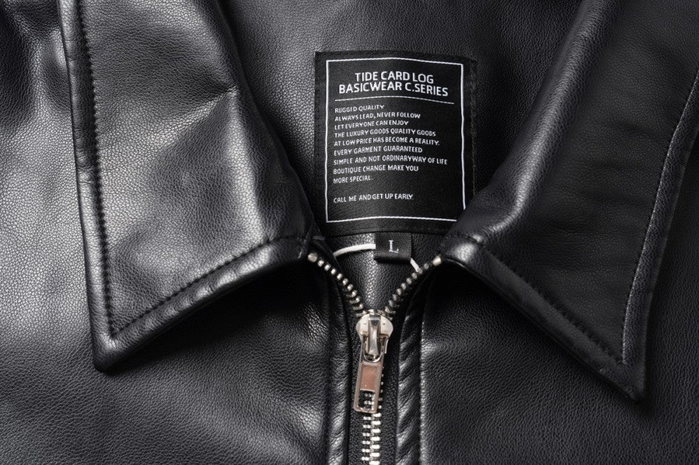 Pocket Detail Zipper PU Leather Jacket WN28054
