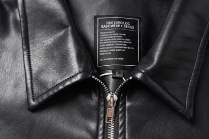 Pocket Detail Zipper PU Leather Jacket WN28054