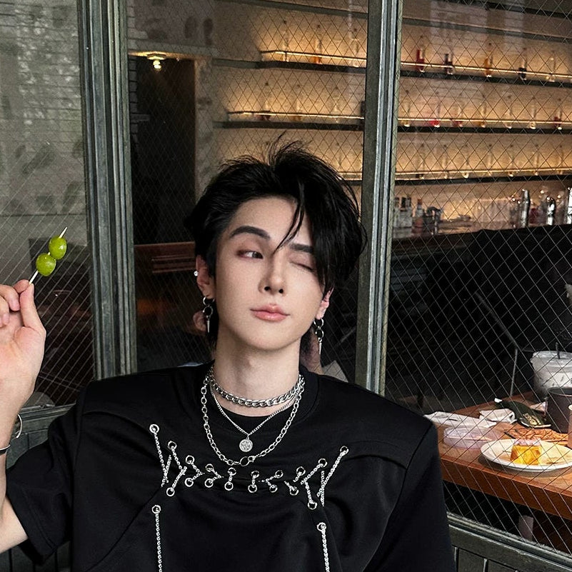 WN25094 Yang Yifan, trendy brand, personality, fashion, trendy earrings, hip-hop street dance, street hipsters, earrings, men's and women's earrings, jewelry WN25094