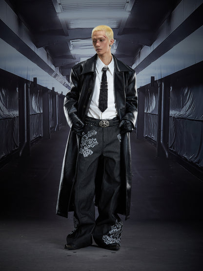 Irregular Print Flare Denim Jeans WN22891