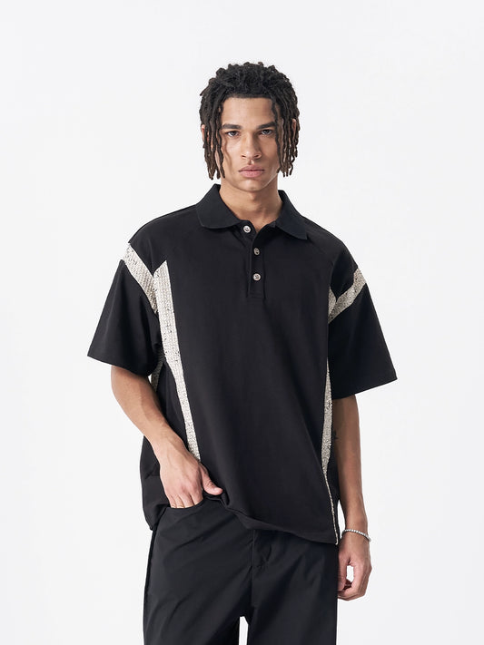 Heavyweight Patchwork Short Sleeve Polo Shirt WN17527