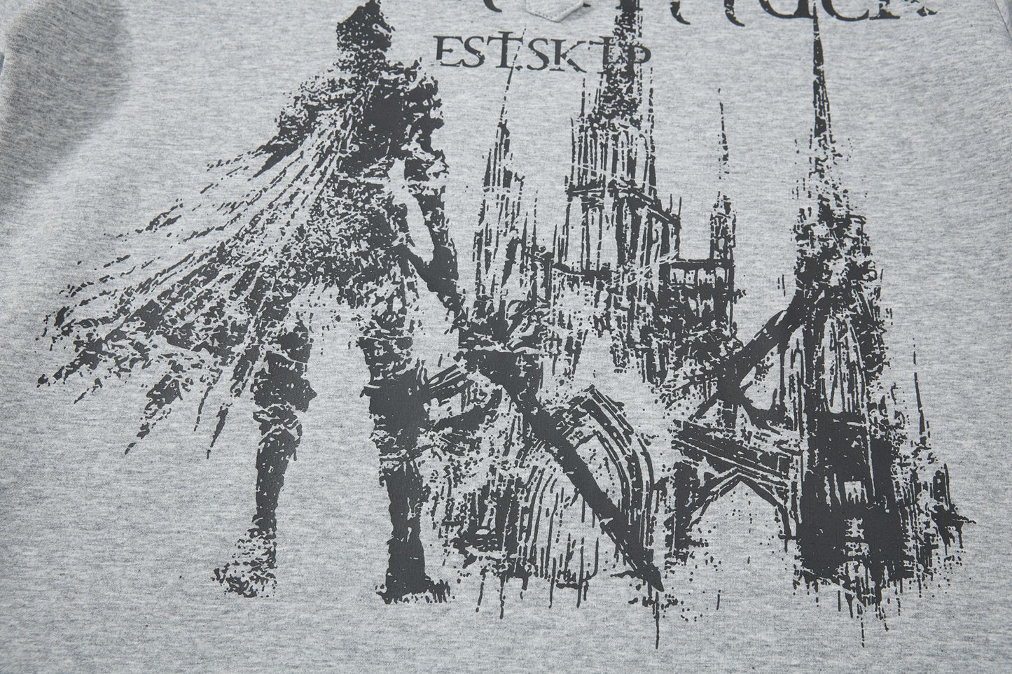 High-Neck Knight Graphic Short Sleeve Polo Shirt WN25839
