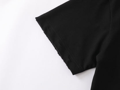 Oversize Damage Plain Short Sleeve T-Shirt WN25472