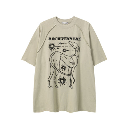 Illustration Print Short Sleeve T-Shirt WN25444