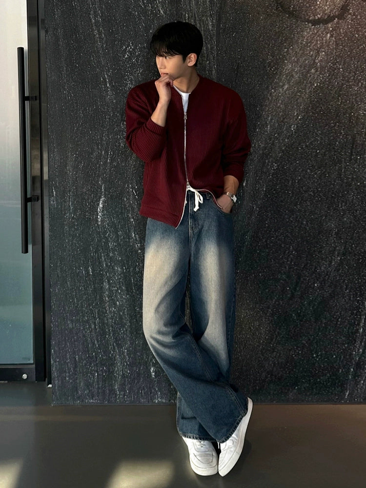 Standing-Collar Double Zipper Cardigan WN20239