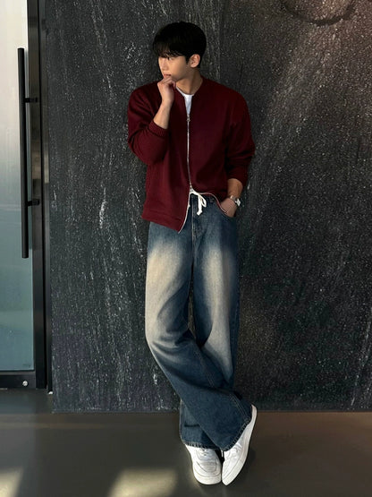 Standing-Collar Double Zipper Cardigan WN20239