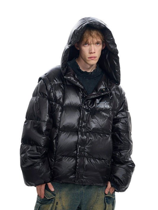 White Duck Down Hooded Puffer Jacket WN9757