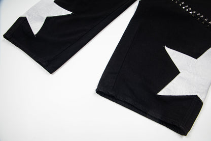 Star Studs Wide Leg Denim Jeans WN25509