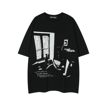 Graphic Print Oversize Short Sleeve T-Shirt WN16547