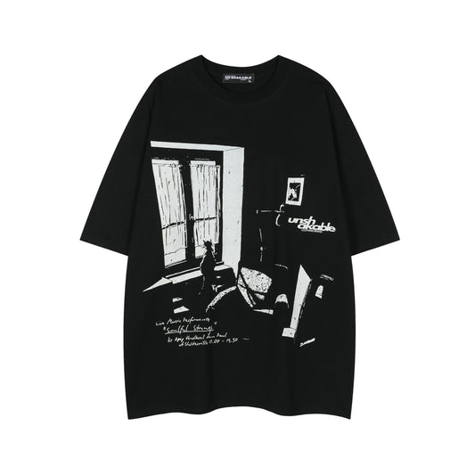 Graphic Print Oversize Short Sleeve T-Shirt WN16547