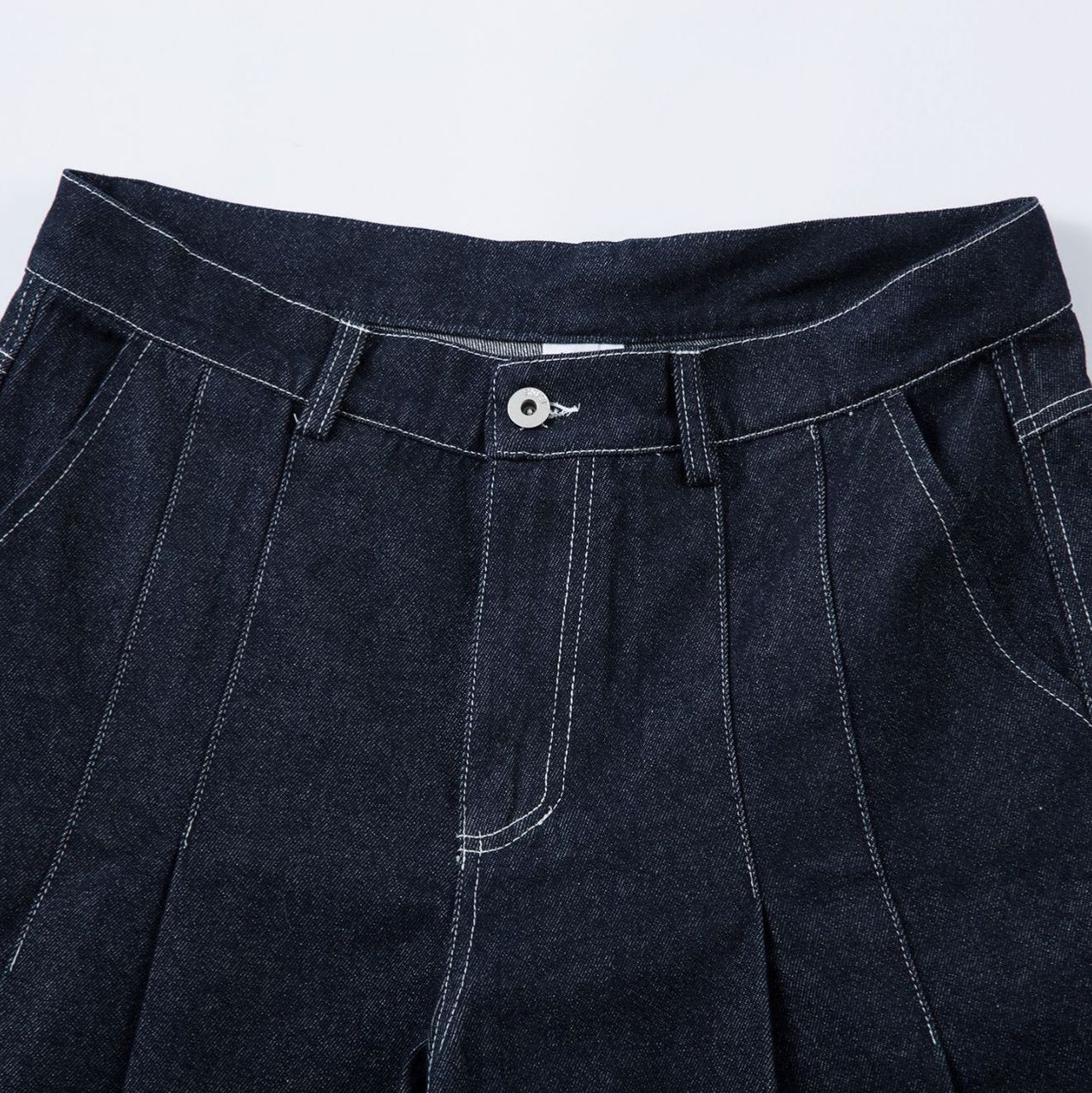 Washed Wide Leg Curved Denim Jeans WN13088