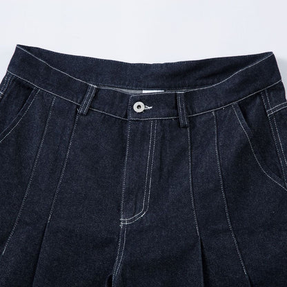 Washed Wide Leg Curved Denim Jeans WN13088