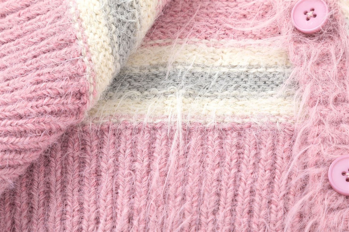 Stripe Heart Embroidery Collegiate Knit Cardigan WN11522