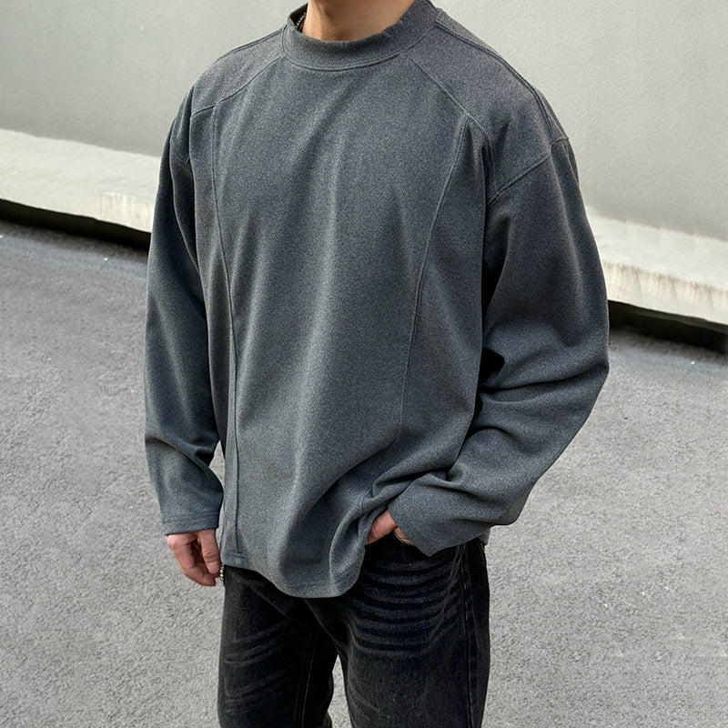 Fleece Patchwork Inner Long Sleeve T-Shirt WN19524