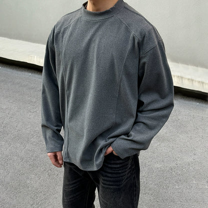 Fleece Patchwork Inner Long Sleeve T-Shirt WN19524