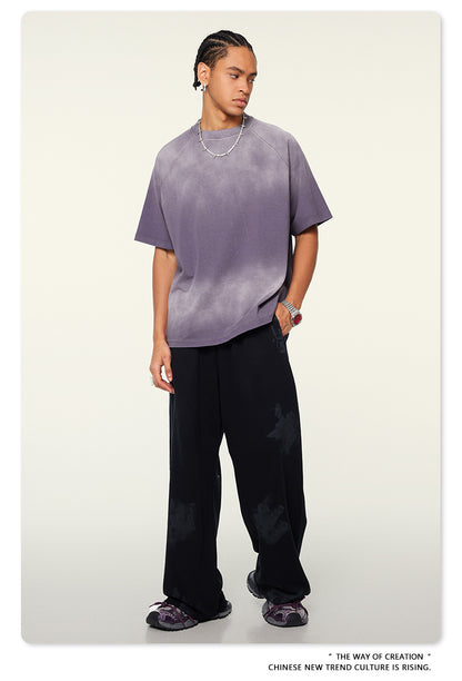 Washed Gradient Raglan Sleeve T-Shirt WN6065