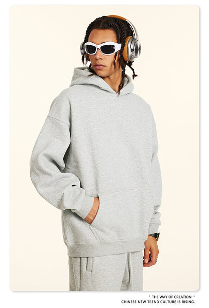 Fleece Lining Oversize Hoodie & Fleece Lining Sweatpants WN9960