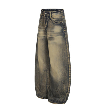 Washed Fade Wide Leg Denim Jeans WN25414