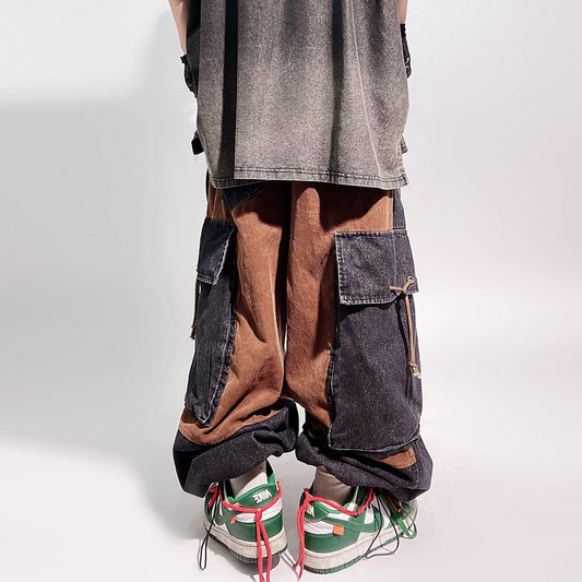 Multi Pocket Wide Leg Cargo Denim Jeans WN23979