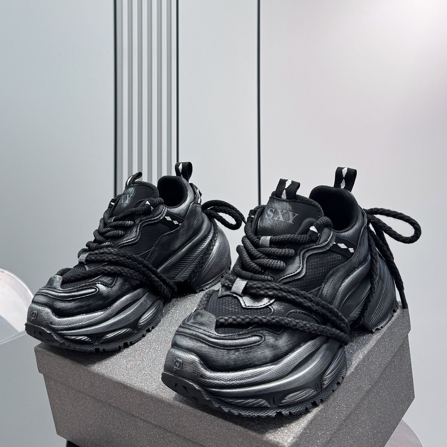 Rope Lace Washed Chunky Sole Sneakers WN24660