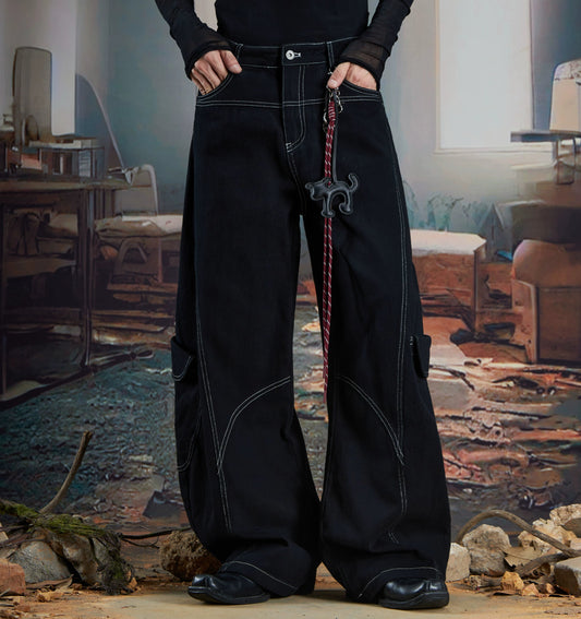 Multi-Pocket Flare Cargo Pants WN21362