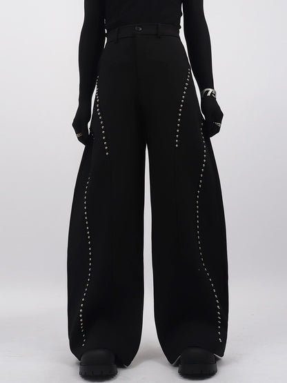 Studs Line Wide Leg Pants WN23712