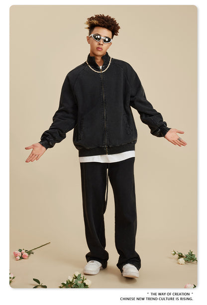 Washed Heavyweight Straight Leg Sweatpants WN6019