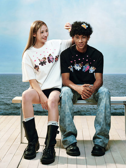 Puzzle Detachable Print Short Sleeve T-Shirt WN23230