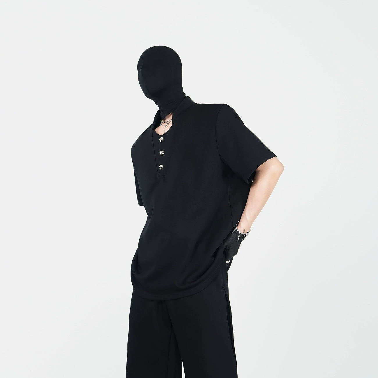 Stand-Neck Short Sleeve T-Shirt WN17305