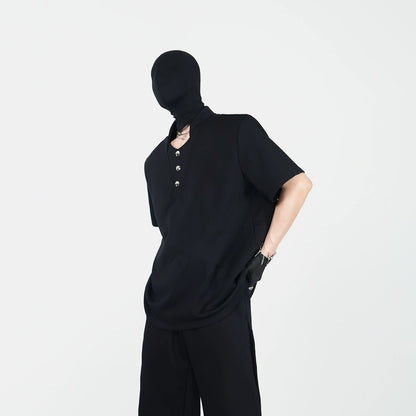 Stand-Neck Short Sleeve T-Shirt WN17305