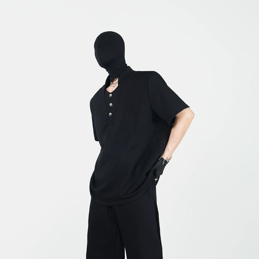 Stand-Neck Short Sleeve T-Shirt WN17305