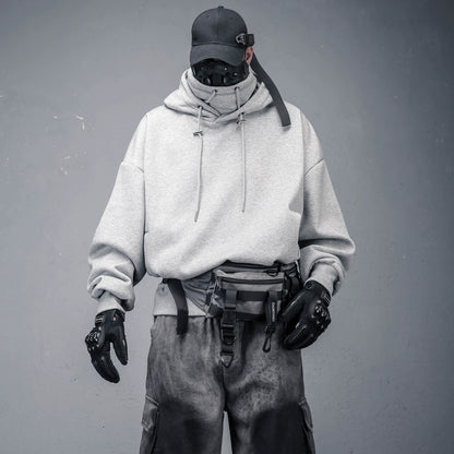 High-Neck Oversize Fleece Lining Hoodie WN22315