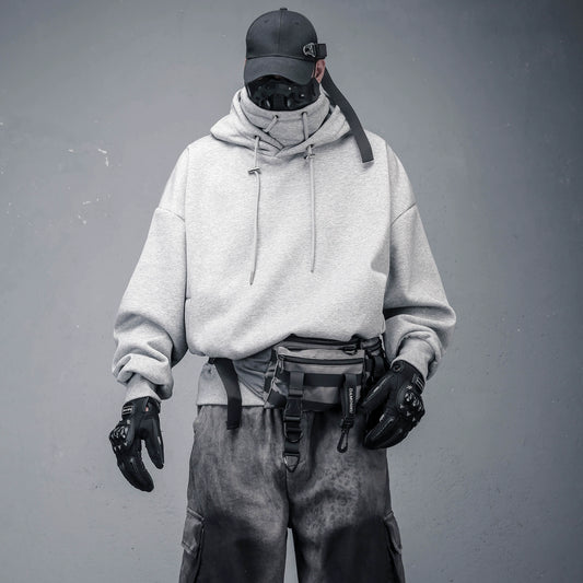 High-Neck Oversize Fleece Lining Hoodie WN22315