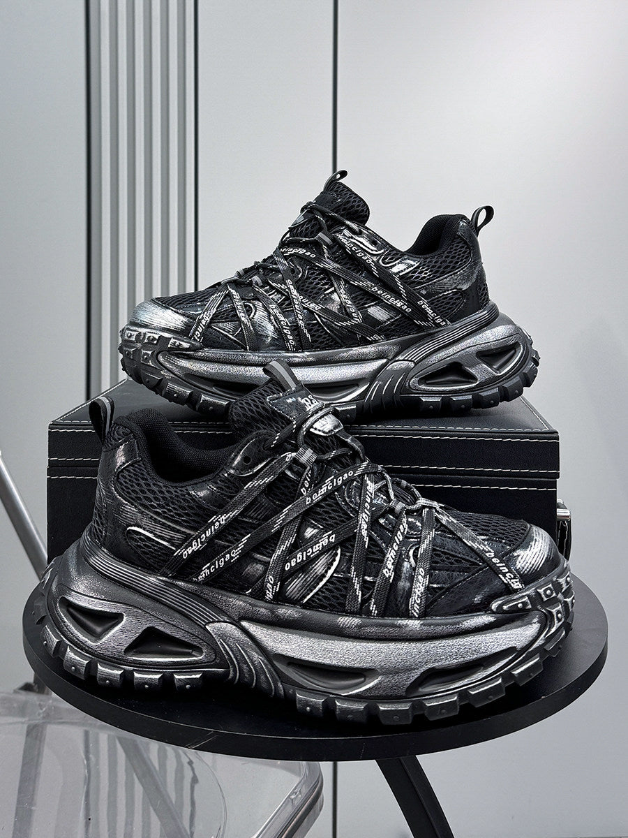 Mesh Rope Lace Chunky Sole Sneakers WN24677