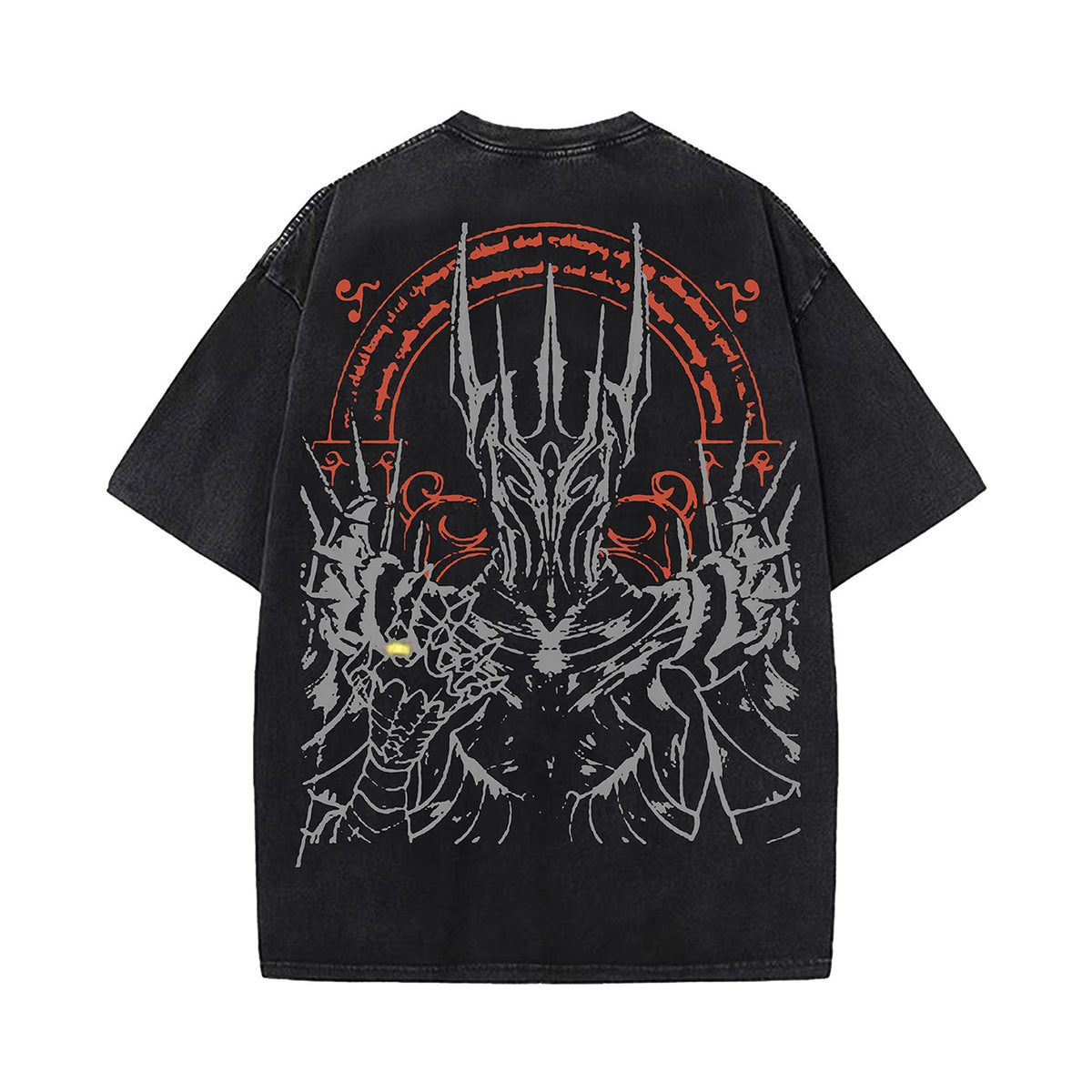 Washed Knight Print Oversize Short Sleeve T-Shirt WN26904
